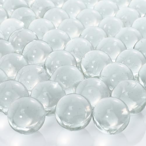 400 PCS Clear Marbles, Clear Glass Marbles for Vase Fillers, Round Marble Beads for Marble Run Game, Glass Beads Bulk for DIY Home Decoration, 4.6lb, Approx. 400 pcs