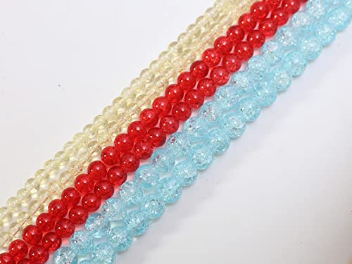 848PCS Crackle Glass Round Beads - 6mm 8mm 10mm Imitative Jade for Jewelry Making, Earrings, Necklaces, and DIY Crafts - size: 6mm 8mm 10mm Crackle