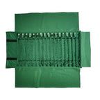 Portable Jewelry Roll Untangled Secure Necklace Travel Storage Bag Displays Holder 16 Chain (gray PU and green) - color: gray PU and green