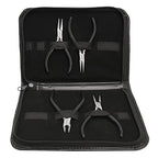 The Beadsmith Slim Line Pliers Set – Extra Fine Tips – 4.5 Inches, 4-Pieces: Round Nose, Chain Nose, Flat Nose & Semi-flush Side Cutter – Leatherette Carrying Case Included – Tools for Jewelry Making - style: Set