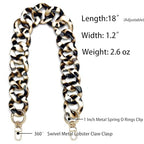 AUMEY A piece of Acrylic Chain for Bag Resin chain Purse Chain bag handle bag strap Plastic Handles Replacement Handle Chain - color: 05-leopard Print
