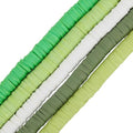 SUNNYCLUE 1 Box 5 Strand 1765~1890Pcs St. Patrick's Day Beads Holiday Polymer Clay Beads Bulk 6mm Flat Parade White Green Clay Bead for Bracelets Beaded Keychain Making Supplies Arts Adults Women - style: Style 3
