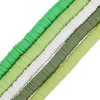SUNNYCLUE 1 Box 5 Strand 1765~1890Pcs St. Patrick's Day Beads Holiday Polymer Clay Beads Bulk 6mm Flat Parade White Green Clay Bead for Bracelets Beaded Keychain Making Supplies Arts Adults Women - style: Style 3