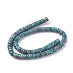 Craftdady 250pcs Heishi Coin Natural African Pyrite Gemstone Beads Flat Round Disc Energy Healing Crystal Stone Loose Beads 8mm for Jewelry Bracelet Necklace Earring, Dark Cyan - color: African Pyrite, Dark Cyan, size: 8mm