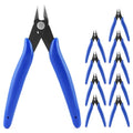 QWORK Small Wire Cutters,10 Pack 170 Micro Flush Cutter – 5 Inch Diagonal Cutting Pliers for Electronics, Models, Jewelry Making