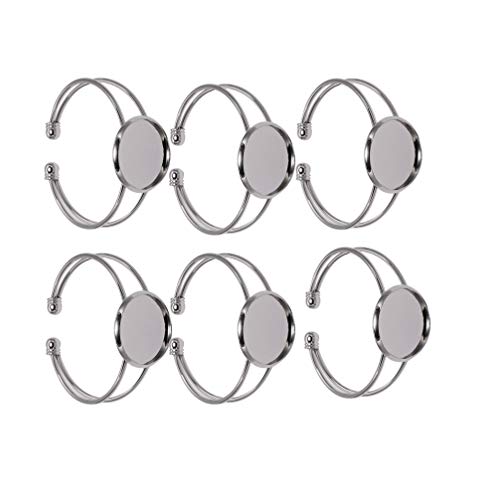 EXCEART Y Shape Bracelet Bottom Holder Round Plate 1.96In Diy Jewelry Making Beading Tray Craft Tool for Wrist Chain Display Set of 6 - color: Silver, size: 5*2cm