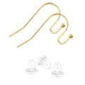 Earing Hooks 14K Gold Plated Hypoallergenic Ear Wires for Jewelry Making （200 PCS Earrings Hooks+200 PCS Earring Backs） - color: A-14K Gold