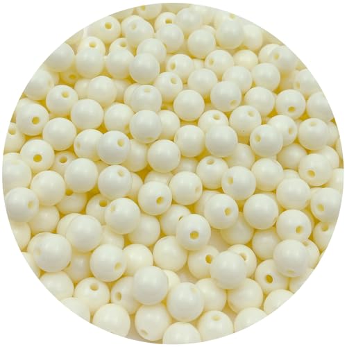 400Pcs 8MM Acrylic Round Pastel Beads Candy Color Spacer Beads Plastic Resin Beads for Necklace and Bracelet Making Crafting Supplies(305 - Beige) - color: 305 - Beige, size: 8MM