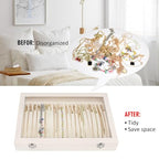 Vicoter Velvet Necklace Display Jewelry Tray 20 Hook Necklace Tray Necklace Pendant Jewelry Tray for Women and Girls - color: Beige, size: 20 Hook