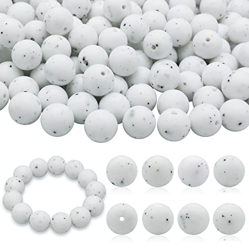 DIYOMR 100Pcs Silicone Beads - 15mm Round Beads for Necklace, Bracelet, Pens & Keychain Making (Gravel) - color: Gravel, size: 15mm