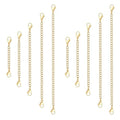 10Pcs Stainless Steel Necklace Extender Chain Links, Gold Necklace Extenders for Bracelet Anklet Stainless Steel Chain Extenders for Jewelry Making 2in 3in 4in 5in 6in (10 Gold) - color: Gold 10pcs