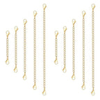 10Pcs Stainless Steel Necklace Extender Chain Links, Gold Necklace Extenders for Bracelet Anklet Stainless Steel Chain Extenders for Jewelry Making 2in 3in 4in 5in 6in (10 Gold) - color: Gold 10pcs