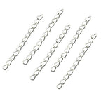 Tail Extender Chain 100PCS Silver 50 x 4mm Chain Extension Tails for DIY Jewelry Making - color: Silver