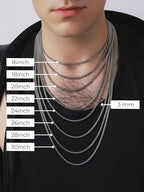 HAQUIL Stainless Steel Square Box Link Box Chain Necklace, Jewelry Gift for Men and Women 16/18/20/22/24/26/28/30" 1,2/1,5/2/3/4/5mm - size: 20inch, style: 5mm
