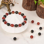 Cheriswelry 52Pcs 8mm Natural Gemstone Letter Beads Black Red Agate Alphabet Spacer Beads for DIY Crafts Necklace Bracelet Jewelry Making - color: Agate with Letter-Mixed Color