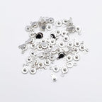 INSPIRELLE 50 Sets Snap Clasps Silver Metal Round Button Clasps for Jewelry Making