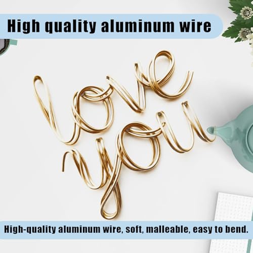 Aluminum Craft Wire,165 Feet 18 Gauge Aluminum Wire for Crafting/Jewelry Making/Floral Making/Sculpting, 1mm Bendable Metal Wires for Model Making/Picture Hanging/Handmade Beading etc(Gold) - color: Gold