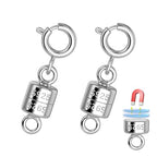 925 Sterling Silver Magnetic Necklace Clasps and Closures,Silver Necklace Extender,Bracelet Clasps,Chain Extenders for Necklaces,Necklace Magnetic Clasp,Necklace Clasp for Jewelry Making Supplies - color: Silver magnetic necklace clasp