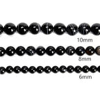 65Pcs 6mm Black Striped Agate Natural Round Loose Real Stone Beads Gemstone Genuine for DIY Hand Made Craft Jewelry Bracelet Earring Necklace String Making Energy Healing Power - color: Black Striped Agate, size: 6mm