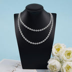 YOUBEIYEE 2 Meters White Enamel Cable Chain Silver Plated Chains Bulk for Women Bracelet Necklace DIY Brass Chains for Jewelry Making - color: White Silver
