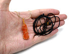 Amazing Gemstone Crystals and Healing Stones Carnelian Necklace - Gold Chain Necklace Pendant - Real Crystal Necklace - color: Double Point (Gold Wire), size: 1 PIECE