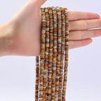 Natural Crazy Agate Disk Stone Spacer Beads 6x2mm 38cm/str Flat Rondelle Loose Semi Gemstone Caps for Making Bracelets Necklace - color: Crazy Agate