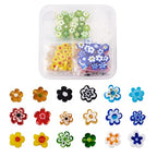 Cheriswelry 180pcs Glass Flower Beads, 6.4-9mm Millefiori Loose Spacer Beads for DIY Necklace, Bracelet, Earring Jewelry Making Handmade Crafts - color: Flower-Mixed Color*2