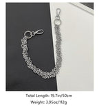 Layered Punk Pants Chain for Men Women, Gothic Hip Hop Jean Chain Wallet Chain Biker Trouser Chain, Goth Emo Fashion Keychain Accessories - color: 1L-Silver Twisted