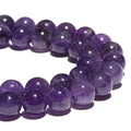 10mm Natural Amethyst Gemstone Beads Polished Round Smooth Stone Beads for Bracelets Jewelry Making 15inch Loose Beads - color: Amethyst, size: 10mm