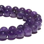 10mm Natural Amethyst Gemstone Beads Polished Round Smooth Stone Beads for Bracelets Jewelry Making 15inch Loose Beads - color: Amethyst, size: 10mm