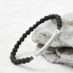 INSYOHO Dont Let the Hard Days Win Bracelet – Inspirational Healing Crystal Bracelet for Women & Men, Agate & Amethyst Beaded Adjustable, Motivational Gift for Stress Relief & Positivity - color: Volcanic rock
