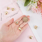 Beebeecraft 1 Box 10Pcs Puffed Heart Charm 18K Gold Plated Smooth Tiny Love Drops Charms for Jewelry Making Necklace Bracelet DIY Crafts - color: Gold, size: 15x18x7mm