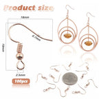 TOAOB 100pcs Earring Hooks Hypo Allergenic French Ear Wires with Ball and Coil 18mm Rose Gold Fish Hook Earrings Making Supplies Jewelry Findings - color: Rose gold