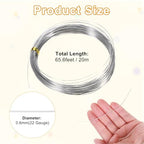M METERXITY 22 Gauge Stainless Steel Craft Wire, 0.6mm 65.6 ft Bendable Floral Snare Wire for Jewelry Making/Sculpting/Armature Crafting/Floral Bonsai/DIY Crafts - size: 22 Gauge x 65.6 ft