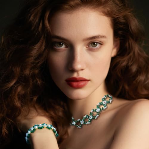 1500 Pcs Crystal Glass Beads for Jewelry Making – 12 Styles Bicone, Rondelle, Cube, Teardrop & 3mm Spacer Beads, DIY Bracelet Necklace Earring Craft Kit(Malachite Green) - color: Malachite Green