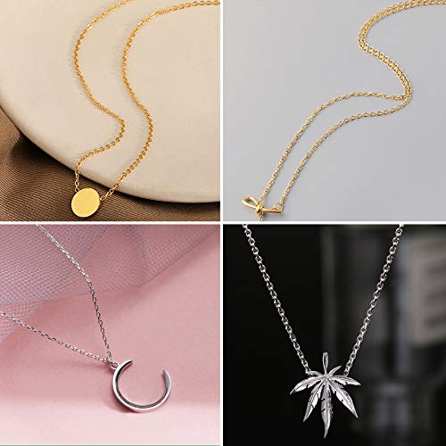 50 Pack Silver Plated Necklace Chains Bulk, Cable Chain Pack for Jewellery Making - color: Silver and Gold, size: 18 Inch