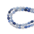 6×8mm Natural Blue Aventurine Gemstone Loose Beads Flat Oval Healing Crystal Loose Stone Beads for Jewelry Necklace Bracelet Earring Craft - color: Blue Aventurine