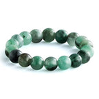 NLIEO Natural Gemstone Stretch Beaded Rings for Women Stackable Dainty Elastic Crystal Rings Jewelry - style: Emerald