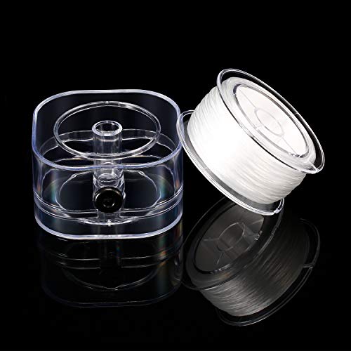 Yaomiao 90 m 0.8 mm Elastic String Elastic Bead Cord Clear Stretchy Bracelet Beading Thread with Beading Needle for Jewelry Bracelet Making