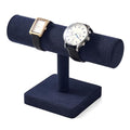 Oirlv Microfiber T-bar Bracelet Watch Organizer Display Stand Professional Jewelry Bracelet Display for Selling (Blue,Microfiber) - color: Blue