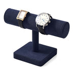 Oirlv Microfiber T-bar Bracelet Watch Organizer Display Stand Professional Jewelry Bracelet Display for Selling (Blue,Microfiber) - color: Blue