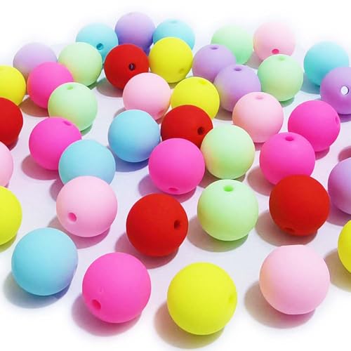 Mixed Lots Colorful Silicone Round Bead DIY Beading Hairband Bracelets Necklace Craft Embelishment (Mixed Colors-Silicone#2) - color: Mixed Colors-Silicone#2