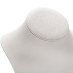 Polmart Modern Necklace Display Bust (White Leatherette, 10 ¼”H) - color: White Leatherette, size: 10.25”H