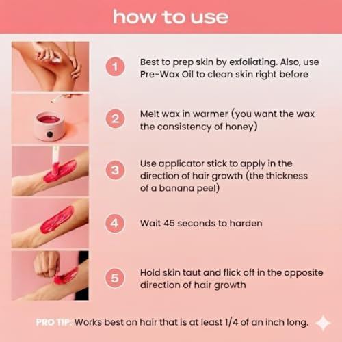 KoluaWax Premium Waxing Kit for Women - Beginner Friendly - Complete Wax Kit that includes 14oz of Wax Beads, Applicator, Pre and Post Care, Suitable for Sensitive Skin (Blush) - Mothers Day Gifts - color: Blush