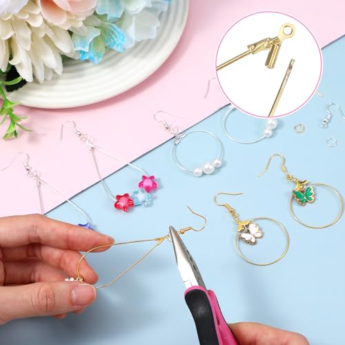 483Pcs Earring Making Kit, Earring Making Supplies with Beading Hoop Earrings Finding Component Accessories, Earrings Hooks, Jump Rings for Jewelry Make DIY Craft Christmas