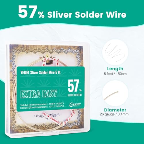 Silver Solder Wire Extra Easy Silver Solder 26 Gauge For Jewelry Repair Silver Repair 5 FT - color: Extra Easy Solder, size: 26 Gauge 5 Ft