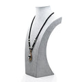 Oirlv Velvet 3-Dimensional Jewelry Stand Necklace Pendant Chain Jewelry Bust Display Holder (H13.39) - size: H13.39"