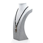 Oirlv Velvet 3-Dimensional Jewelry Stand Necklace Pendant Chain Jewelry Bust Display Holder (H13.39) - size: H13.39"