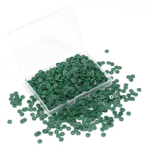 Forest Green Polymer Clay Beads, 6mm Heishi Bead for Jewelry Bracelets Necklace Making 1000PCS - color: Evergreen