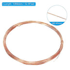 PATIKIL 32.8 Feet Solid Bare Copper Wire, 26 Gauge 99.9% Pure Copper Wire 0.45mm Soft Beading Wire Metal Plant Stem Ties for Jewelry Craft (10m) - size: 0.45mmx10m